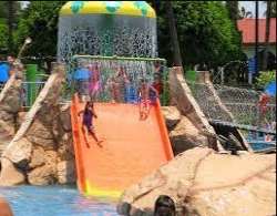 The park has separate areas for children with different childish games.